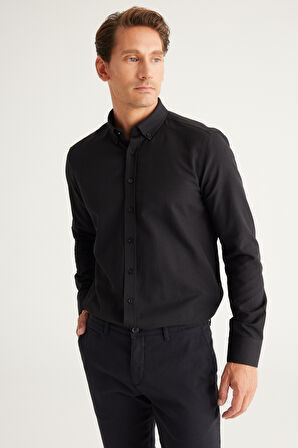 2'li Pamuklu Kolay Ütülenebilir Slim Fit Dar Kesim Oxford Gömlek Paketi