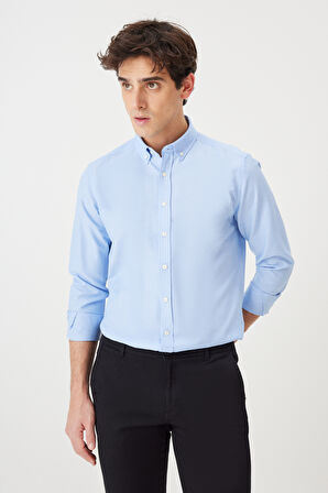 2'li Pamuklu Kolay Ütülenebilir Slim Fit Dar Kesim Oxford Gömlek Paketi