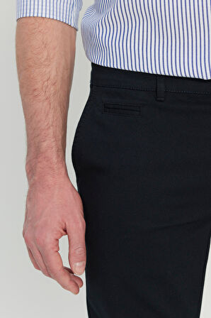 Pamuklu Slim Fit Dar Kesim Armürlü Yan Cepli Esnek Casual Pantolon