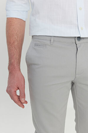 Pamuklu Slim Fit Dar Kesim Armürlü Yan Cepli Esnek Casual Pantolon