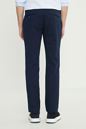 Pamuklu Slim Fit Dar Kesim Armürlü Yan Cepli Esnek Casual Pantolon