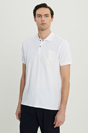 Pamuklu Slim Fit Dar Kesim Polo Yaka Esnek Tişört