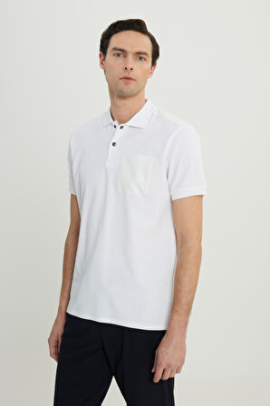 Pamuklu Slim Fit Dar Kesim Polo Yaka Esnek Tişört