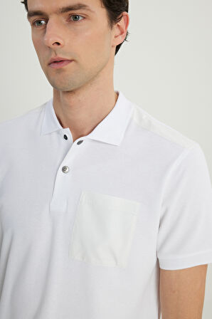 Pamuklu Slim Fit Dar Kesim Polo Yaka Esnek Tişört