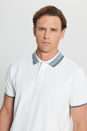 Pamuklu Slim Fit Dar Kesim Polo Yaka Esnek Tişört