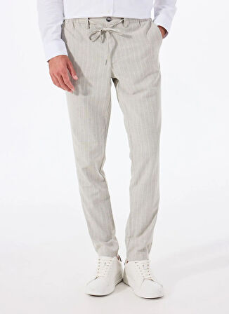 Altınyıldız Classics Bağlamalı Bel Normal Paça Slim Fit Gri Erkek Pantolon ACE001252272_GRI