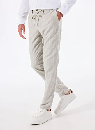 Altınyıldız Classics Bağlamalı Bel Normal Paça Slim Fit Gri Erkek Pantolon ACE001252272_GRI