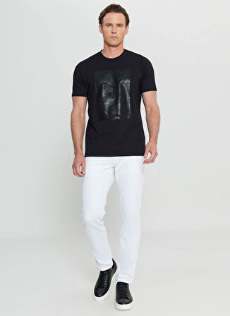 Altınyıldız Classics Bisiklet Yaka Baskılı Siyah Erkek T-Shirt ACE091252408_SYH
