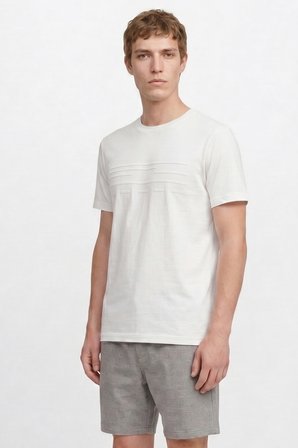 Pamuklu Slim Fit Dar Kesim Bisiklet Yaka Baskılı Esnek Tişört