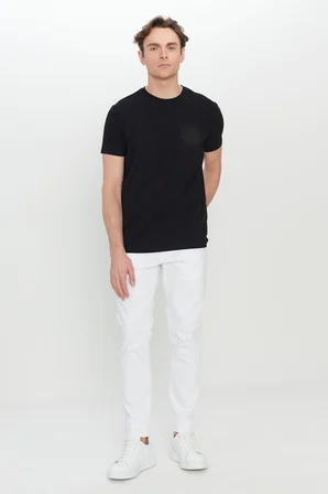 Pamuklu Slim Fit Dar Kesim Baskılı Esnek Tişört