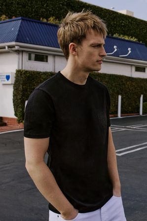 Pamuklu Slim Fit Dar Kesim Baskılı Esnek Tişört