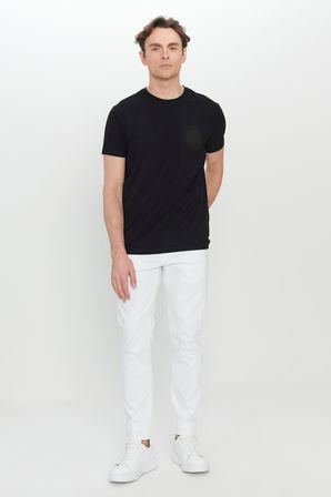 Pamuklu Slim Fit Dar Kesim Baskılı Esnek Tişört