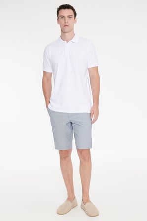 Slim Fit Dar Kesim Yan Cepli Gofre Desenli Esnek Şort