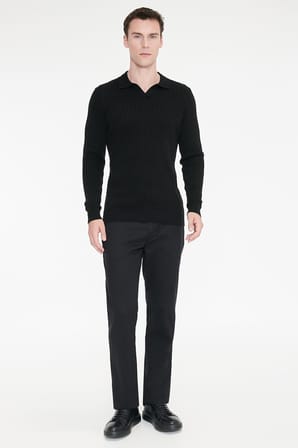 Pamuklu Comfort Fit Yan Cepli Armürlü Casual Esnek Pantolon