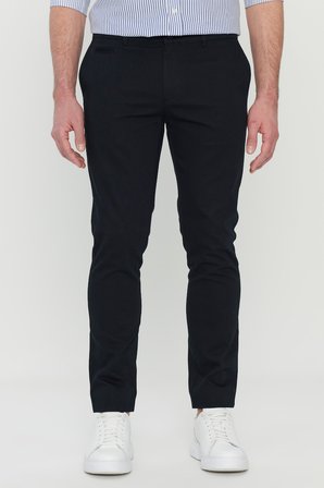 Pamuklu Slim Fit Armürlü Yan Cepli Esnek Casual Pantolon