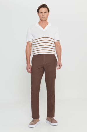 Pamuklu Comfort Fit Yan Cepli Armürlü Casual Esnek Pantolon