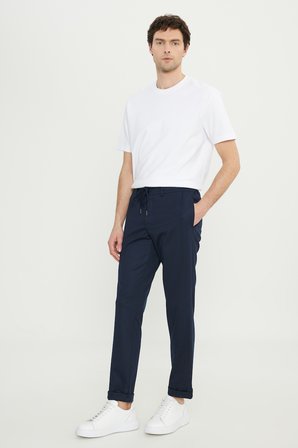 Slim Fit Beli Bağlamalı Yan Cep Esnek Casual Pantolon