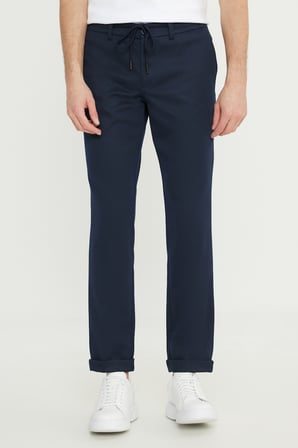 Slim Fit Beli Bağlamalı Yan Cep Esnek Casual Pantolon