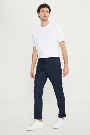 Slim Fit Beli Bağlamalı Yan Cep Esnek Casual Pantolon