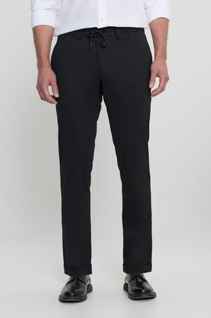 Slim Fit Beli Bağlamalı Yan Cep Esnek Casual Pantolon