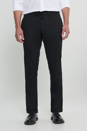 Slim Fit Beli Bağlamalı Yan Cep Esnek Casual Pantolon