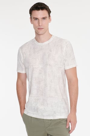 Pamuklu Slim Fit Dar Kesim Bisiklet Yaka Baskılı Tişört