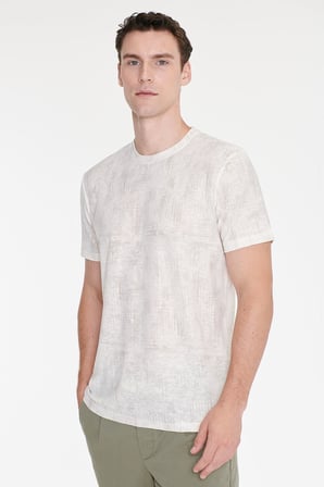 Pamuklu Slim Fit Dar Kesim Bisiklet Yaka Baskılı Tişört
