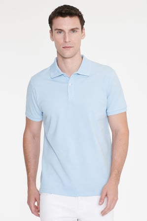 Slim Fit Dar Kesim %100 Pamuk Polo Yaka Kısa Kollu Tişört