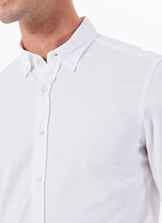Altınyıldız Classics Slim Fit Düğmeli Yaka Beyaz Erkek Gömlek ACE020252222_BYZ