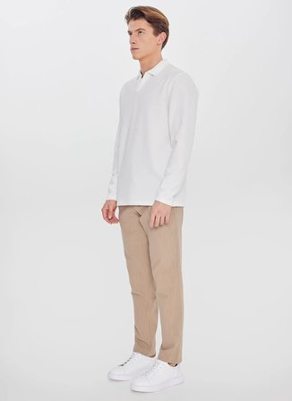 Altınyıldız Classics Bağlamalı Bel Normal Paça Slim Fit Bej Erkek Pantolon ACE001252269_BEJ