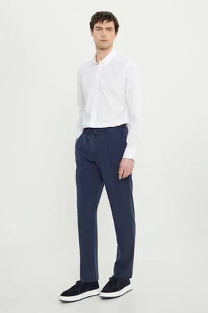 Yumuşak Dokulu Slim Fit Dar Kesim Beli Bağlamalı Yan Cep Pantolon