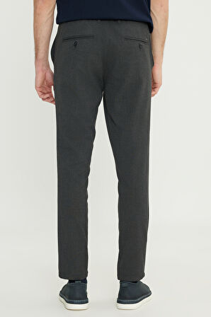 Slim Fit Dar Kesim Beli Bağlamalı Yan Cepli Esnek Pantolon
