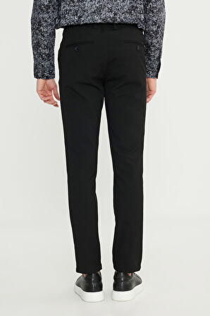 Slim Fit Dar Kesim Beli Bağlamalı Yan Cepli Esnek Pantolon