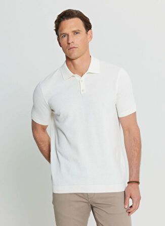Altınyıldız Classics Polo Yaka Standart Ekru Erkek Kazak ACE072252045_EKR
