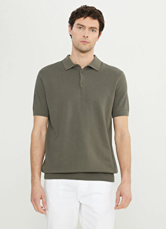 Altınyıldız Classics Polo Yaka Standart Haki Erkek Kazak ACE072252045_HAK