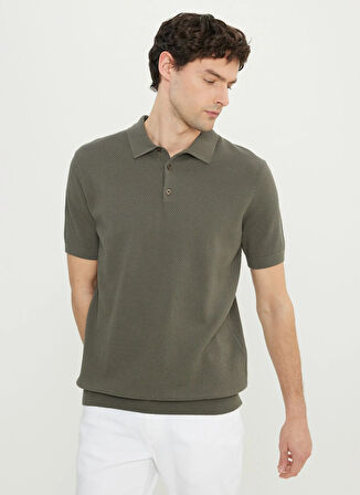 Altınyıldız Classics Polo Yaka Standart Haki Erkek Kazak ACE072252045_HAK
