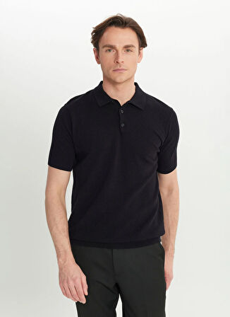 Altınyıldız Classics Polo Yaka Standart Siyah Erkek Kazak ACE072252045_SYH