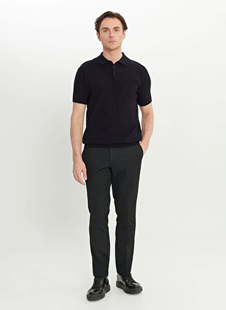 Altınyıldız Classics Polo Yaka Standart Siyah Erkek Kazak ACE072252045_SYH