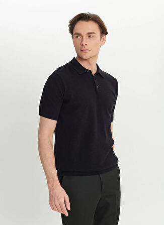 Altınyıldız Classics Polo Yaka Standart Siyah Erkek Kazak ACE072252045_SYH