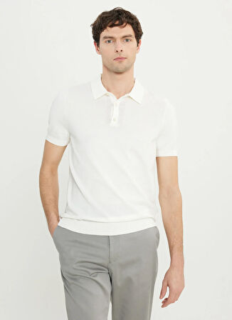 Altınyıldız Classics Polo Yaka Standart Ekru Erkek Kazak ACE072252049_EKR