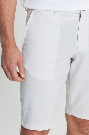 Slim Fit Dar Kesim Beli Bağlamalı Gofre Desenli Yan Cepli Şort
