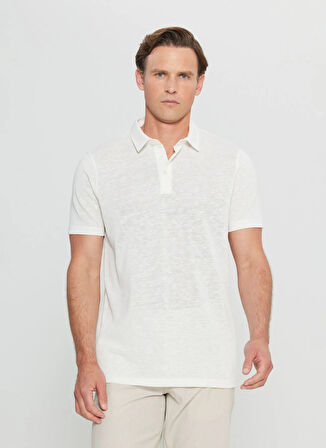Altınyıldız Classics Polo Yaka Düz Ekru Erkek T-Shirt ACE091252045_EKR