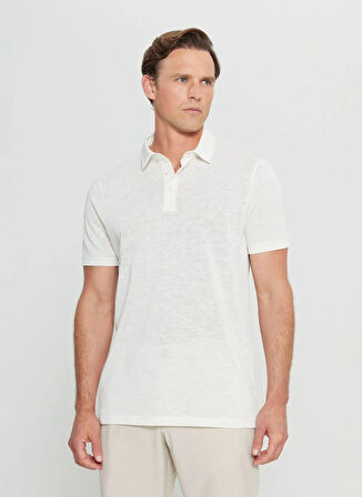 Altınyıldız Classics Polo Yaka Düz Ekru Erkek T-Shirt ACE091252045_EKR