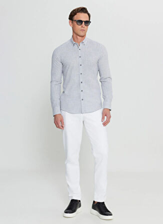 Altınyıldız Classics Slim Fit Düğmeli Yaka Antrasit Erkek Gömlek ACE020252168_ATR