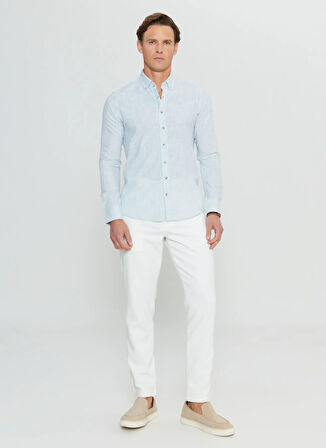 Altınyıldız Classics Slim Fit Düğmeli Yaka Haki Erkek Gömlek ACE020252168_HAK