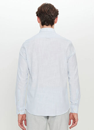 Altınyıldız Classics Slim Fit Düğmeli Yaka Mavi Erkek Gömlek ACE020252168_MAV