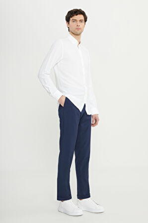 Slim Fit Dar Kesim Düğmeli Yaka Armürlü Gofre Desenli Gömlek