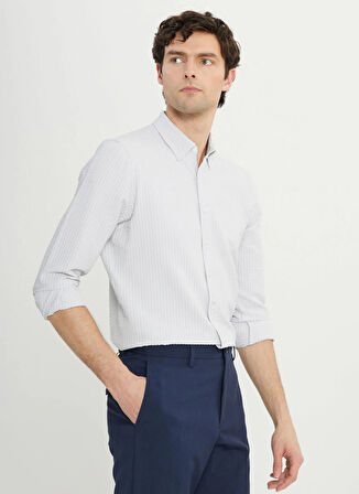 Altınyıldız Classics Slim Fit Düğmeli Yaka Taş Erkek Gömlek ACE020252171_TAS