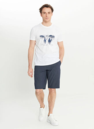 Altınyıldız Classics Bisiklet Yaka Baskılı Beyaz Erkek T-Shirt ACE091252393_BYZ