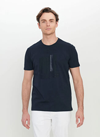 Altınyıldız Classics Bisiklet Yaka Baskılı Lacivert Erkek T-Shirt ACE091252407_LAC